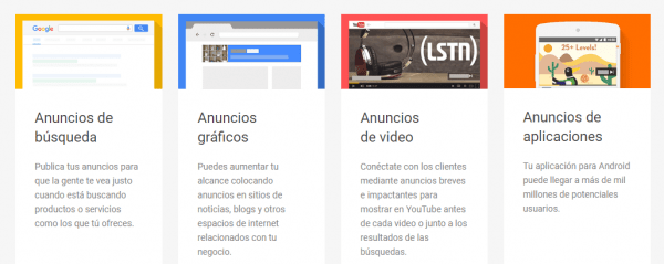 tipos de anuncios en google