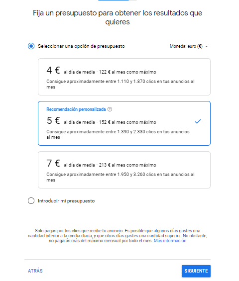 presupuesto anuncio google adwords