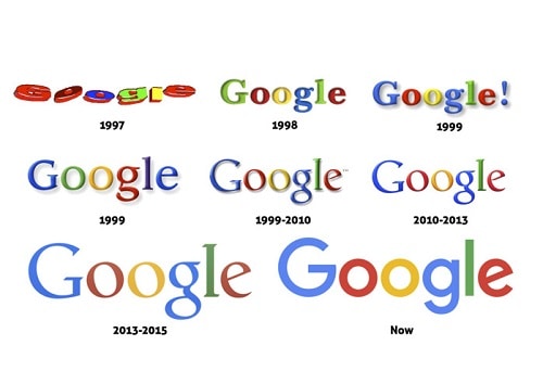 evolucion del logo de Google