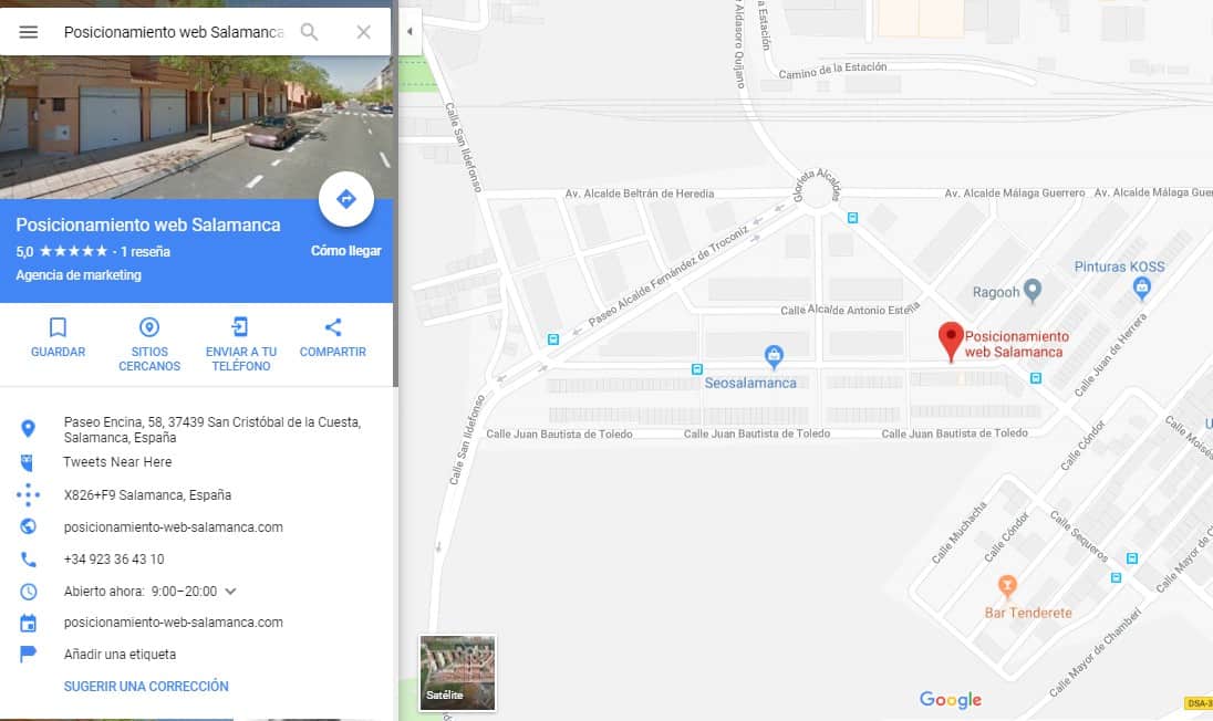 ficha de google maps