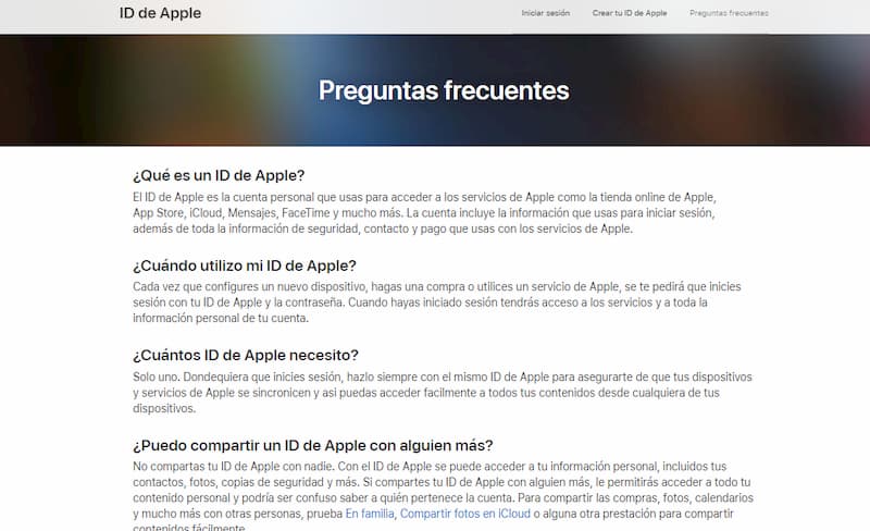 preguntas frecuentes apple