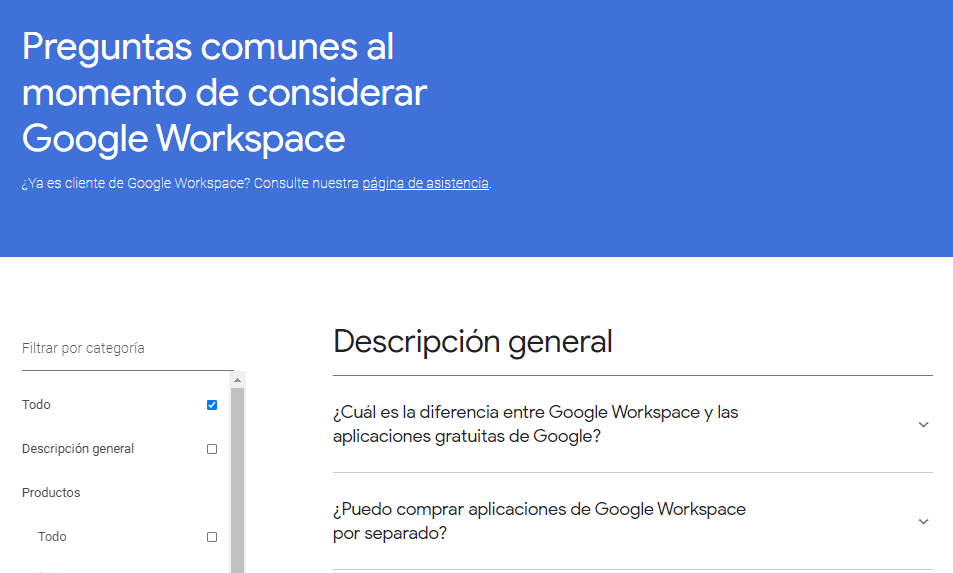 preguntas frecuentes google