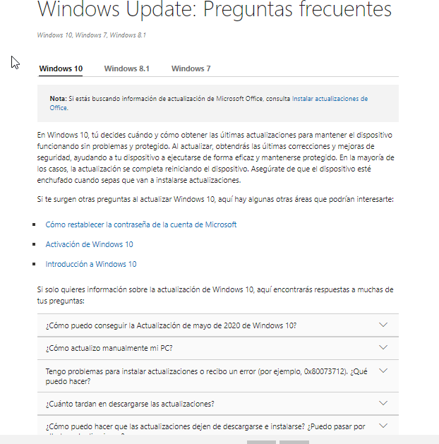 preguntas frecuentes microsoft