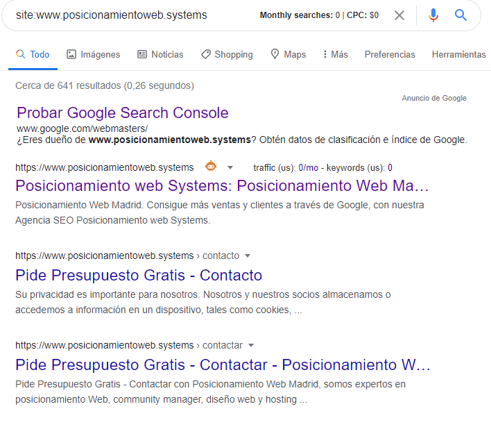 busqueda site posicionamientowebsystems