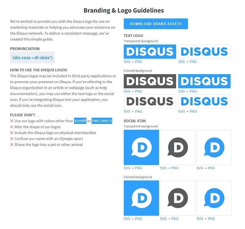 guía para el uso de logos en Disqus