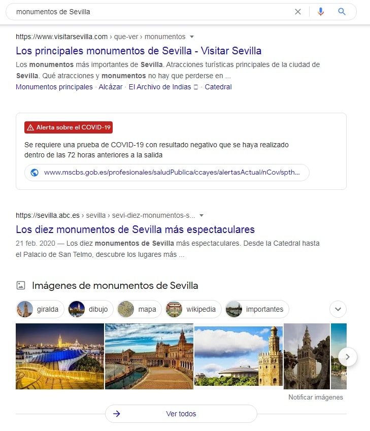 imagenes en la SERP de Google