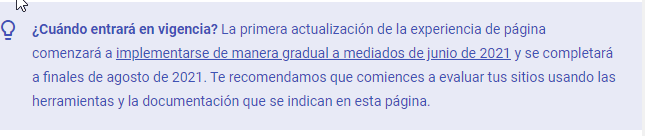 lanzamiento actualizacion experiencia de pagina