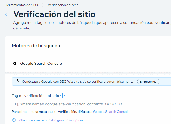 verificacion google search console