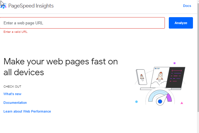 page speed insights